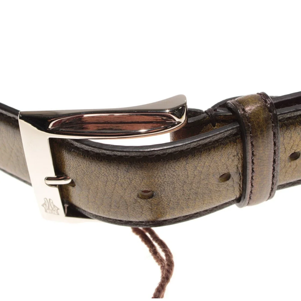 Di Bianco NWT Cut to Size Dress Belt In Green Pebbled Leather One Size